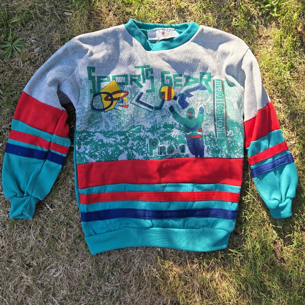 Vintage 80s 90s Deadstock Kids Ski Sports Sweatshirt Top